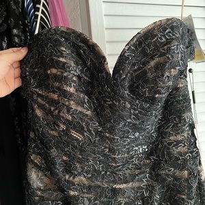 Vicky Tiel Shirred black/Silver Dress